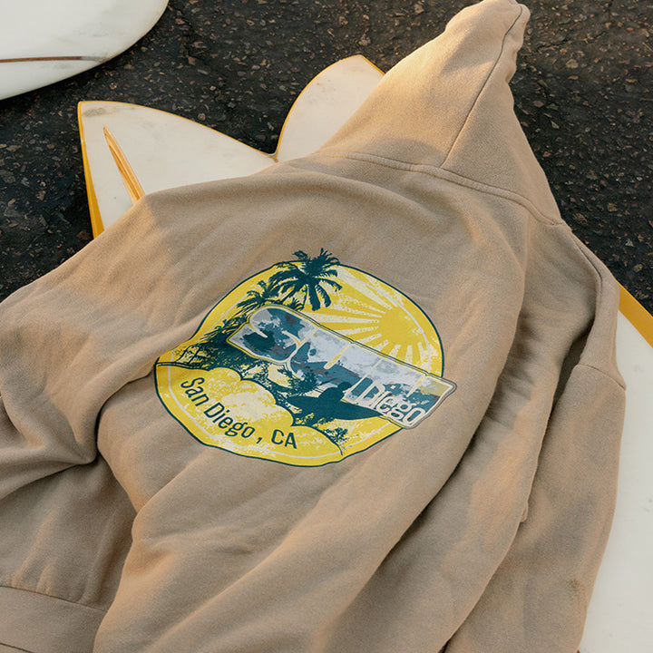 SunDiego Surf Rise Pullover Hoodie- Sandstone - Sun Diego Boardshop