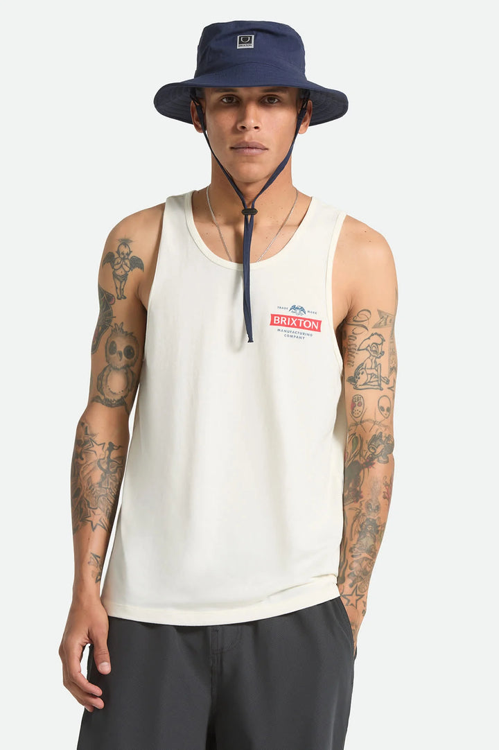 Brixton Men's Pinnacle Tank Top - Off White - Sun Diego Boardshop