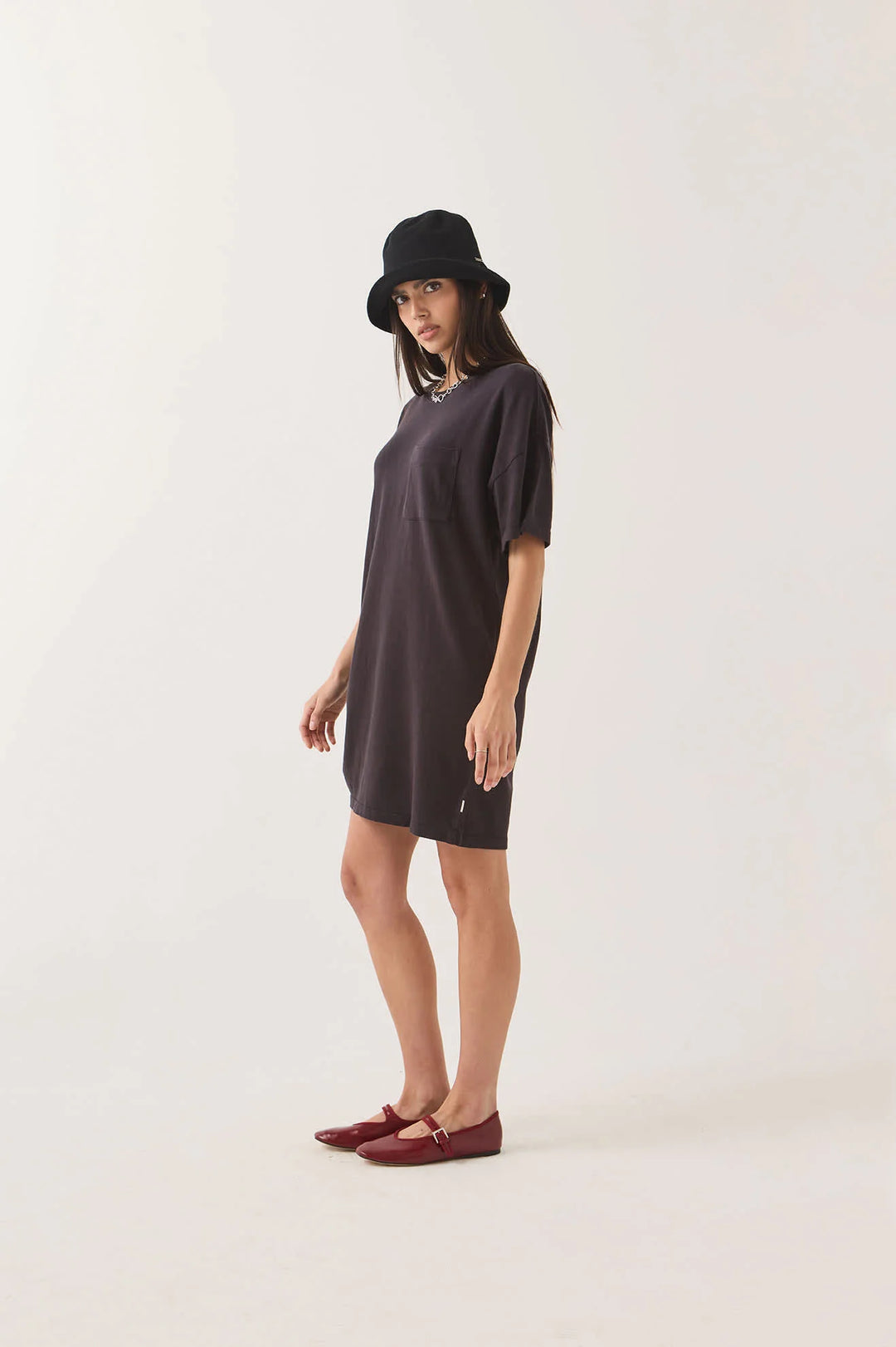 Brixton Women's Carefree Organic Garment Dye T-Shirt Dress - Black - Sun Diego Boardshop