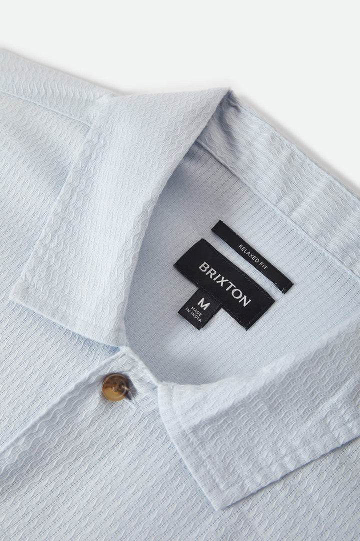 Brixton Men's The Vintage Short Sleeve Shirt - Blue Aura - Sun Diego Boardshop