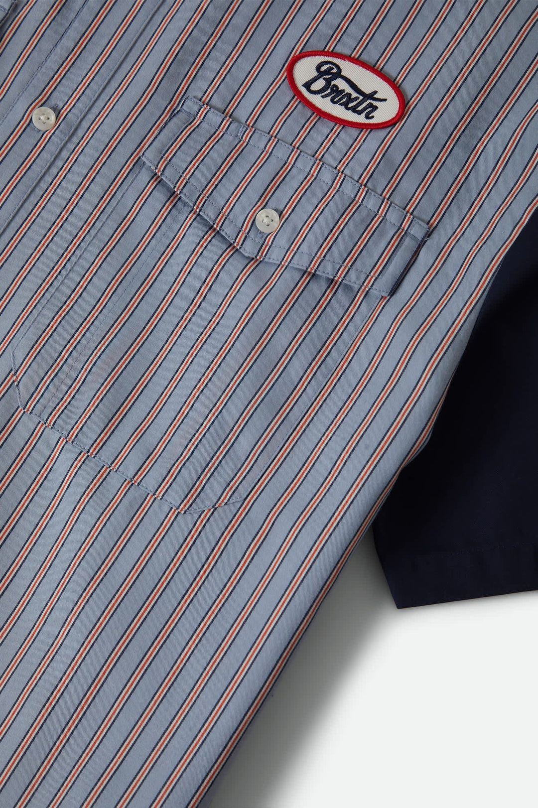 Brixton Builders Olson Shirt - Blue Aura Stripe - Sun Diego Boardshop