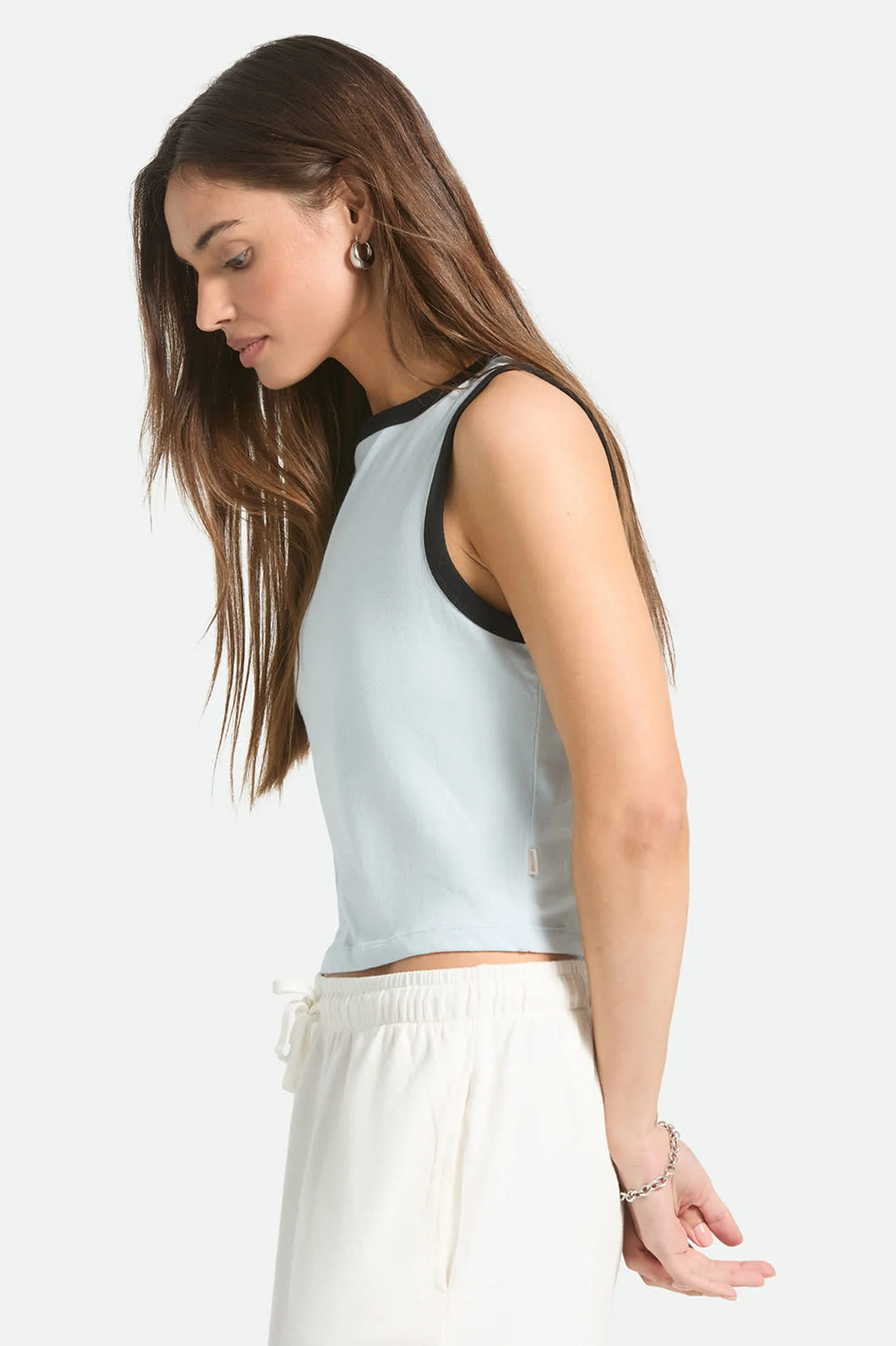 Brixton Women's Carefree Organic Garment Dye Cropped Tank - Blue Aura - Sun Diego Boardshop