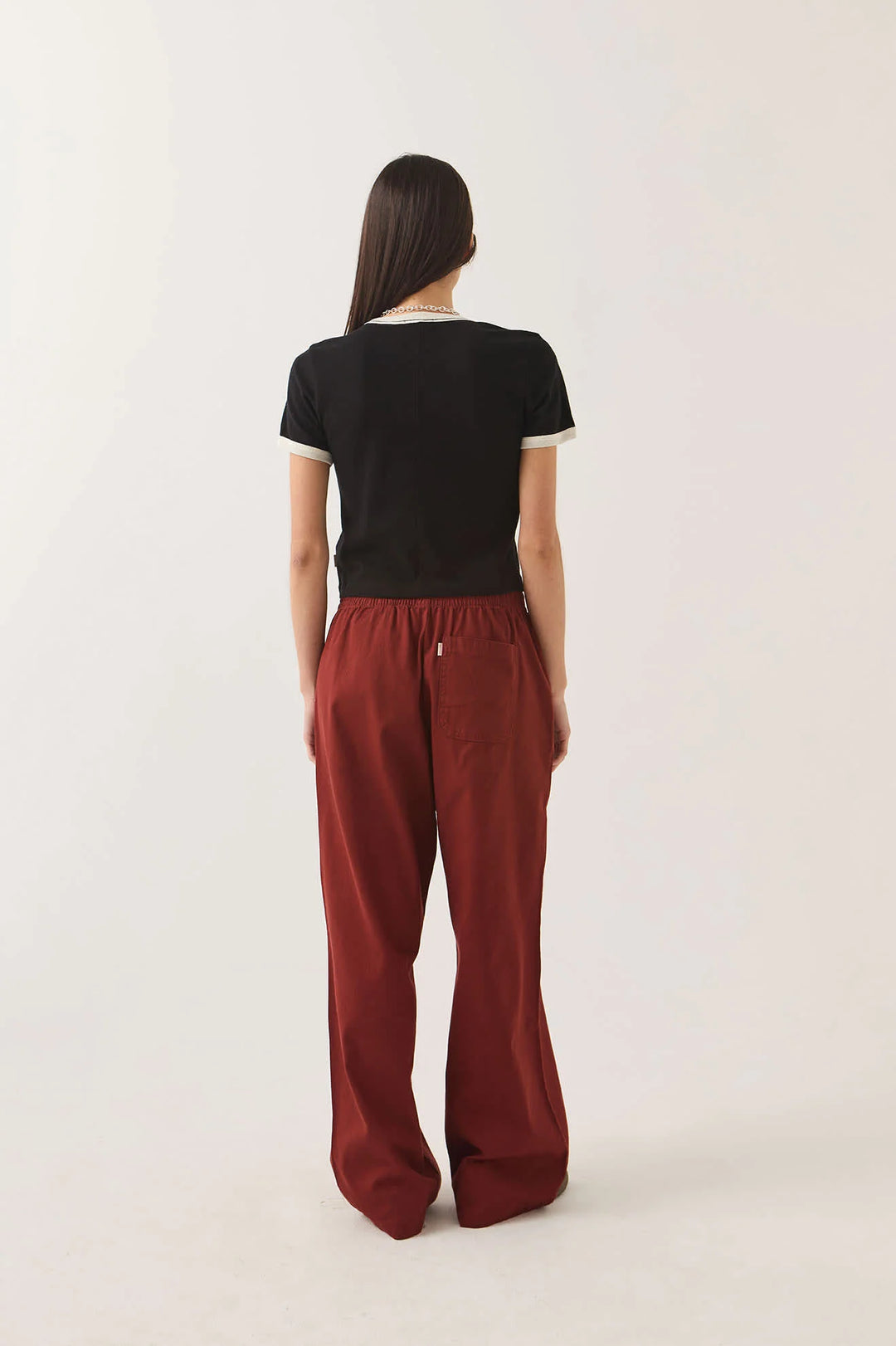 Brixton Women's Carefree Organic Garment Dye Ringer T-Shirt - Black/Off White - Sun Diego Boardshop