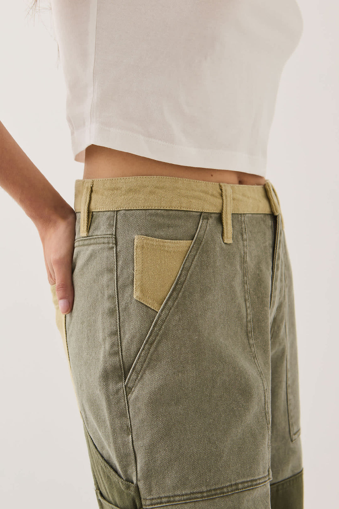 Brixton Women's Essex Patchwork Painter Pant - Vintage Olive Patchwork - Sun Diego Boardshop