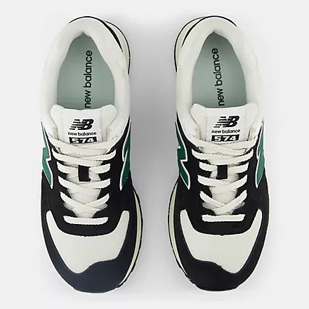 New Balance 574 - BLACK/WHITE/MARSH GREEN - Sun Diego Boardshop