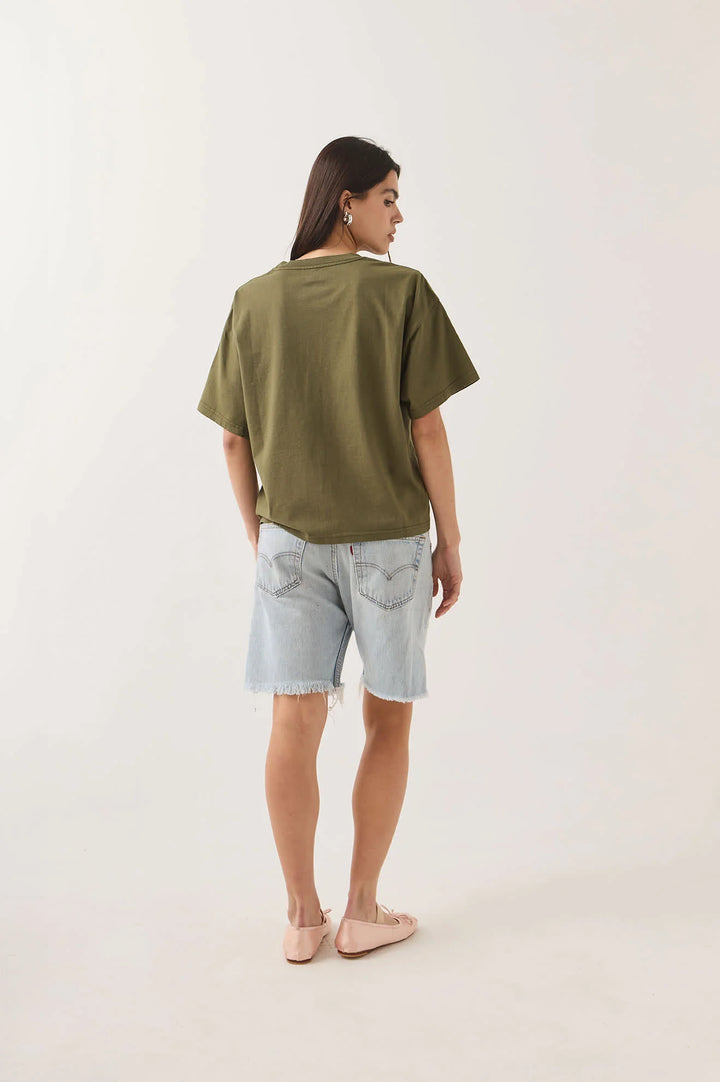 Brixton Women's Your Destination Awaits Boxy Crop Top - Dark Olive - Sun Diego Boardshop