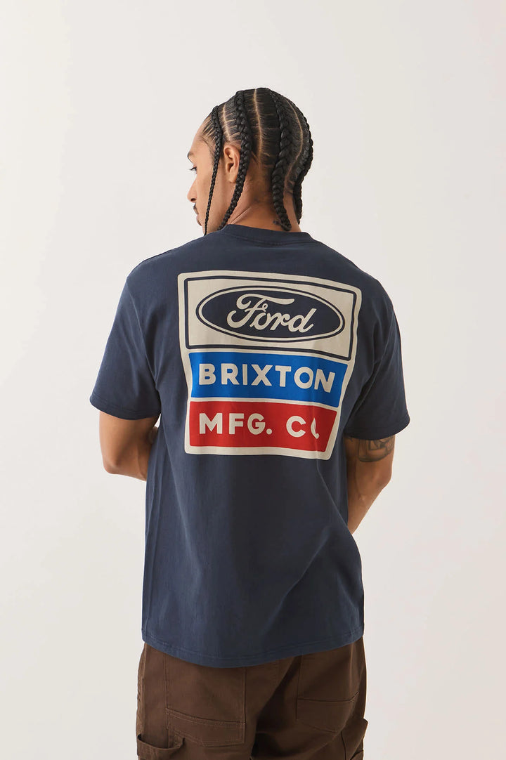 Brixton Men's Ford Service Dept Pocket T-Shirt - American Navy - Sun Diego Boardshop