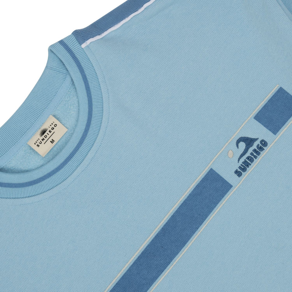 SunDiego Branded Wave Sweatshirt - TONAL PETROL BLUE - Sun Diego Boardshop