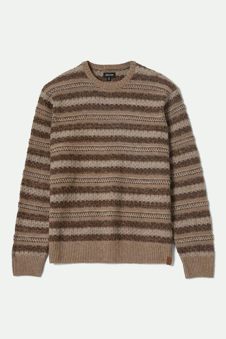 Brixton Midnight Crew Sweater - Multi Neutral Stripe