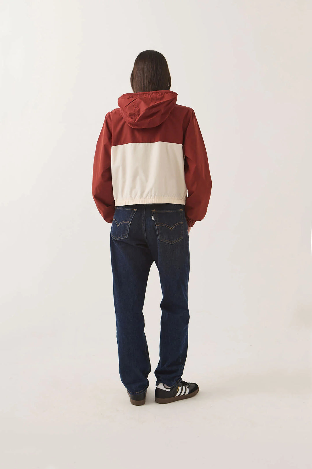 Brixton Women's Parsons Lightweight Hooded Windbreaker - Dark Brick/Whitecap - Sun Diego Boardshop