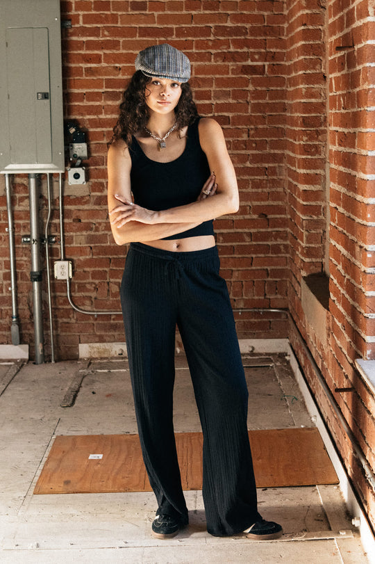 Brixton Pointelle Lounge Pant - Black | Sun Diego Boardshops