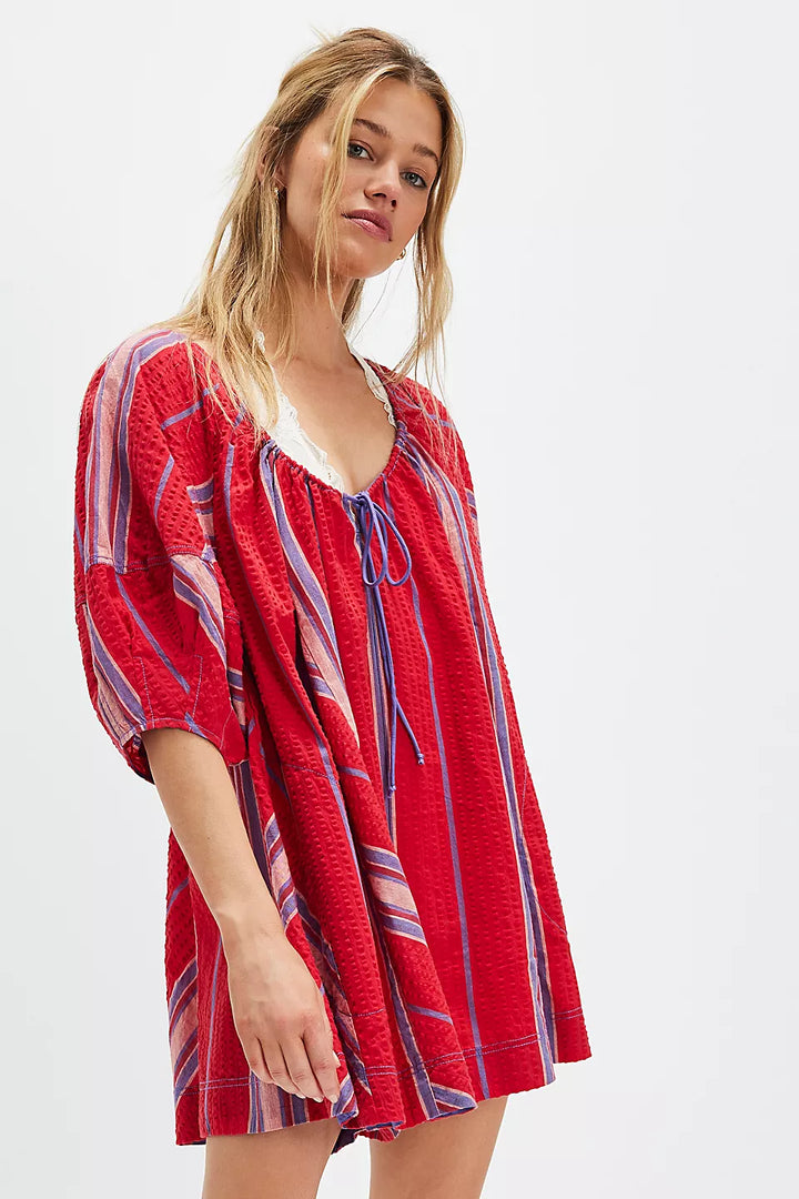 Free People Bop Around Romper - Seaside Stripe Red - Sun Diego Boardshop