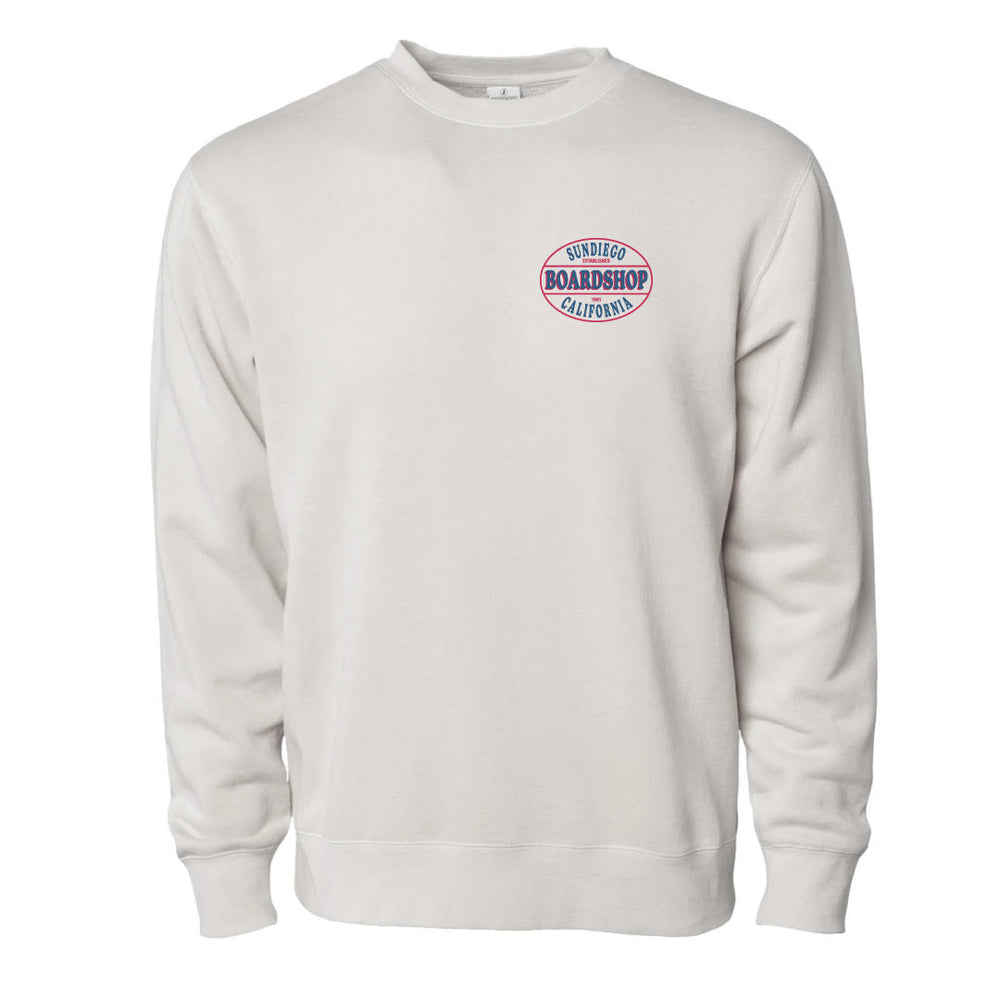 SunDiego SDBSCA Crewneck - BONE/NAVY - Sun Diego Boardshop