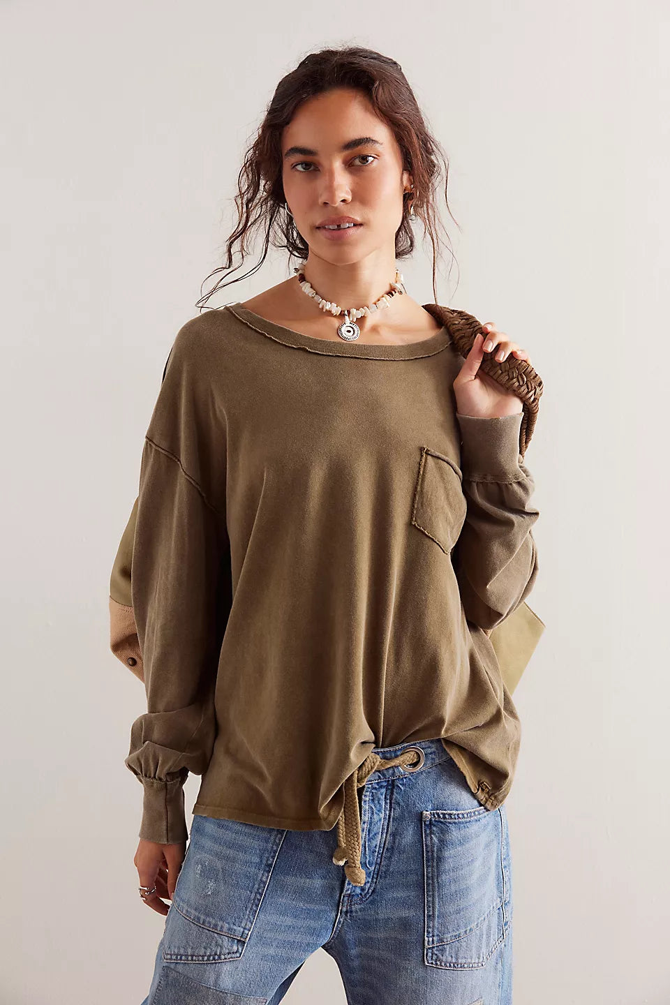 Free People We The Free Fade Into You Tee - MILITARY OLIVE - Sun Diego Boardshop