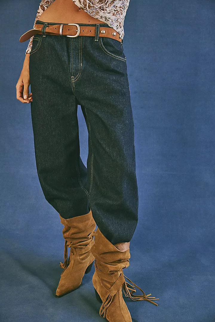 Free People Deep Trance Dropped Boyfriend Jeans - Rinse