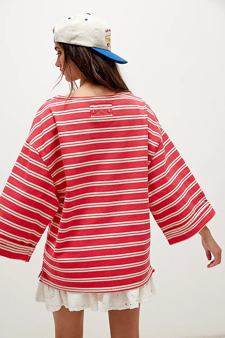 Free People We The Free C'Est La Vie Tee - Red Combo - Sun Diego Boardshop