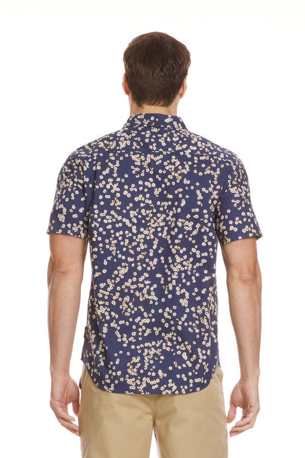 Quiksilver Cosmic Fields Classic Short Sleeve Shirt - NAVY - Sun Diego Boardshop