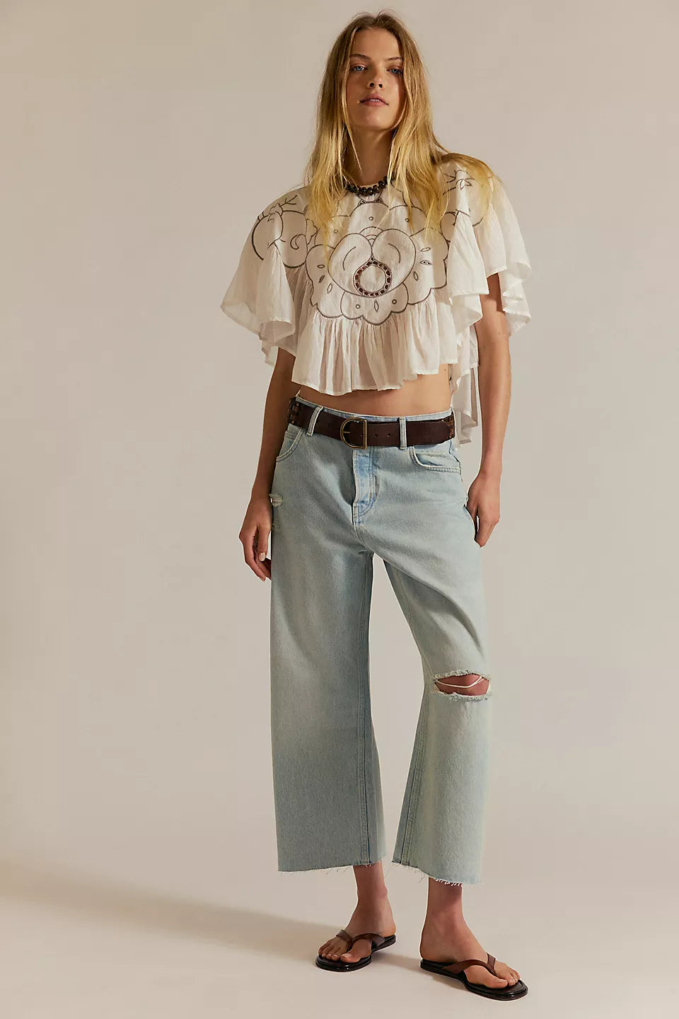 Free People We The Free Deep Trance Dropped Boyfriend Jeans - Bleached Out - Sun Diego Boardshop