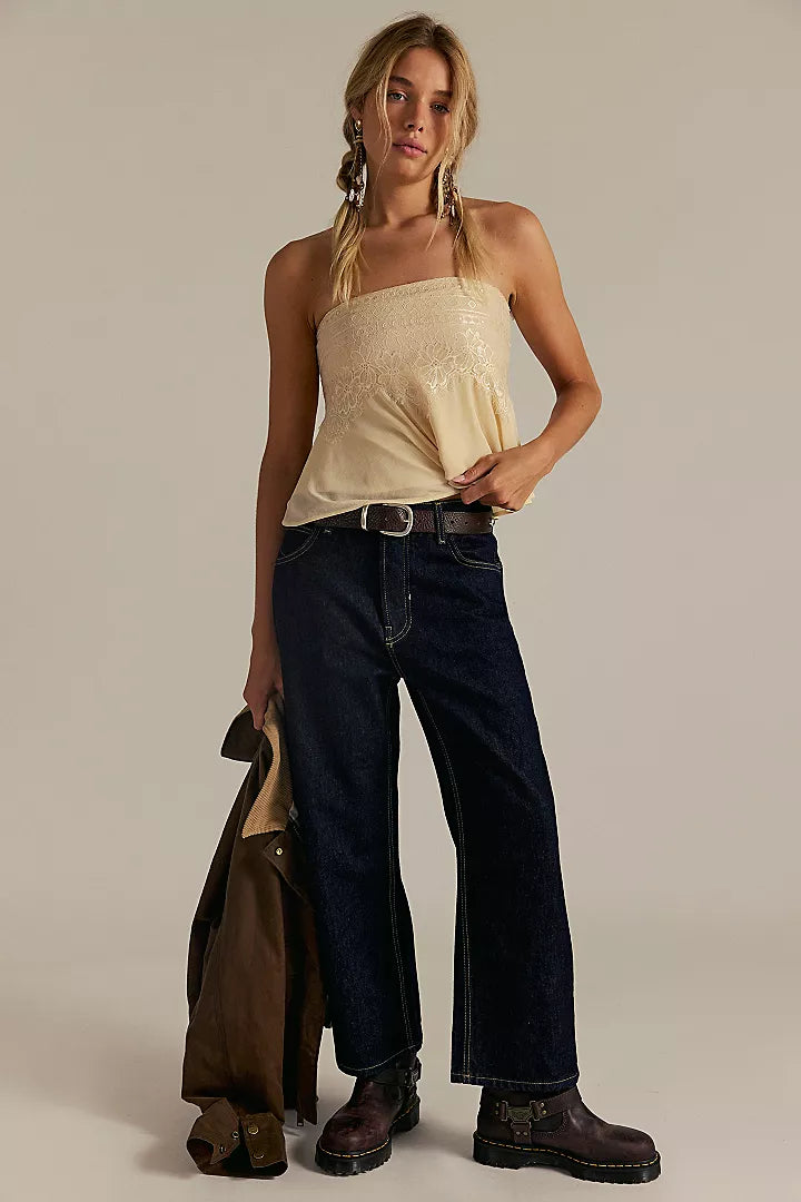 Free People Deep Trance Dropped Boyfriend Jeans - Rinse