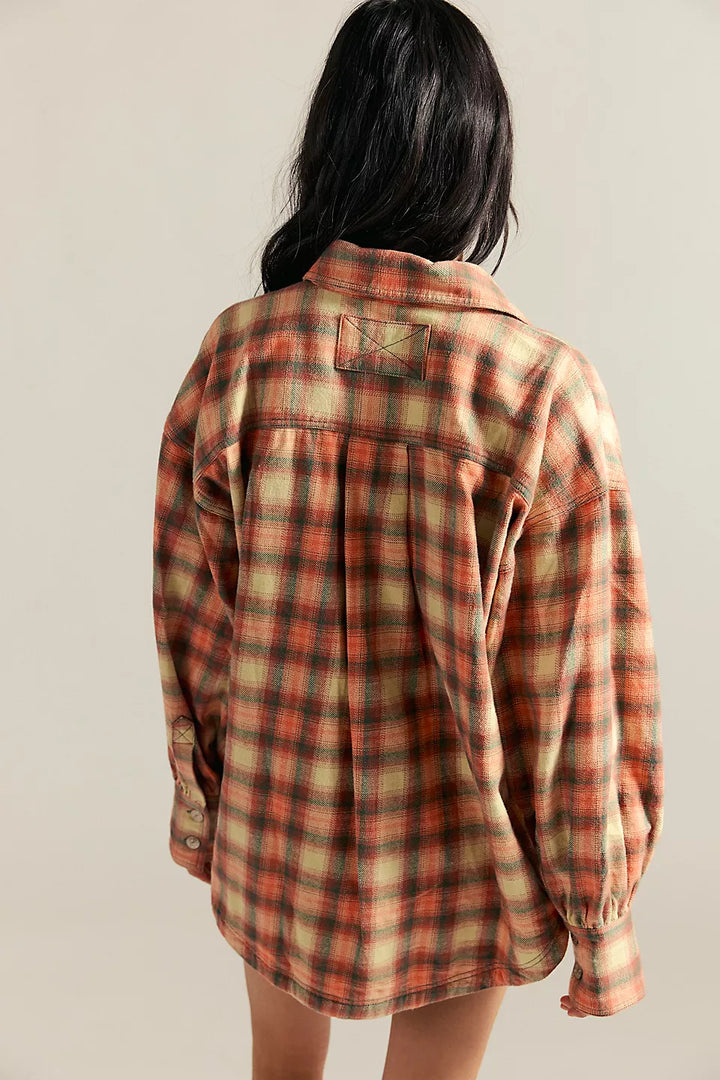 Free People We The Free Ashley Plaid Shirt - Sand Combo - Gia Pla - Sun Diego Boardshop