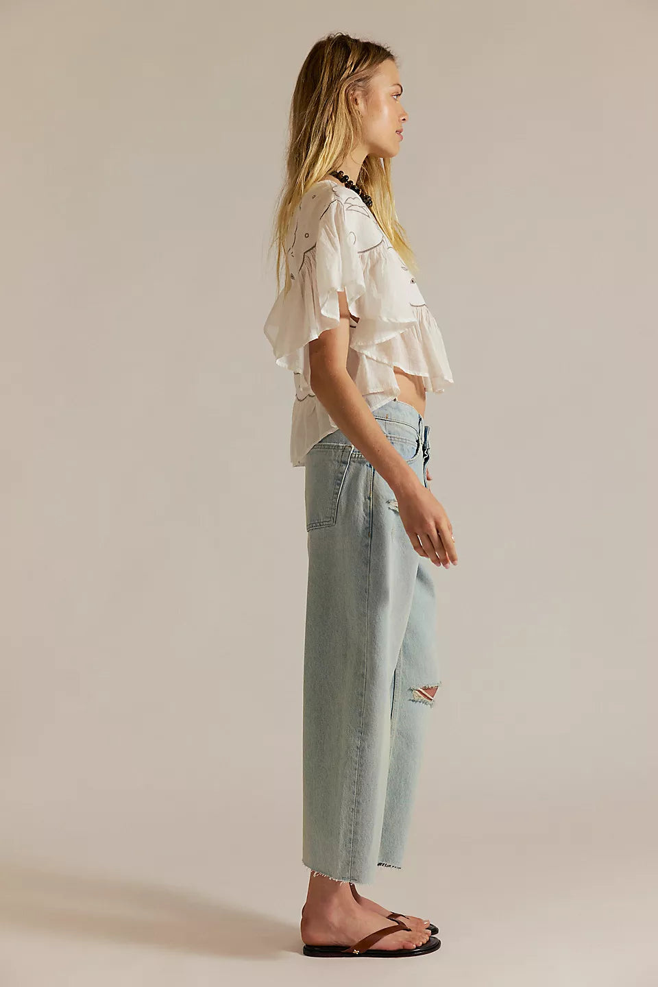 Free People We The Free Deep Trance Dropped Boyfriend Jeans - Bleached Out - Sun Diego Boardshop