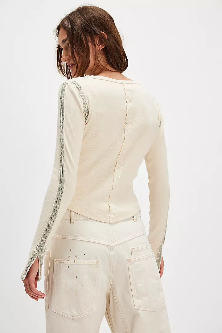 Free People Lost Love Long-Sleeve Top - Tea Combo - Sun Diego Boardshop