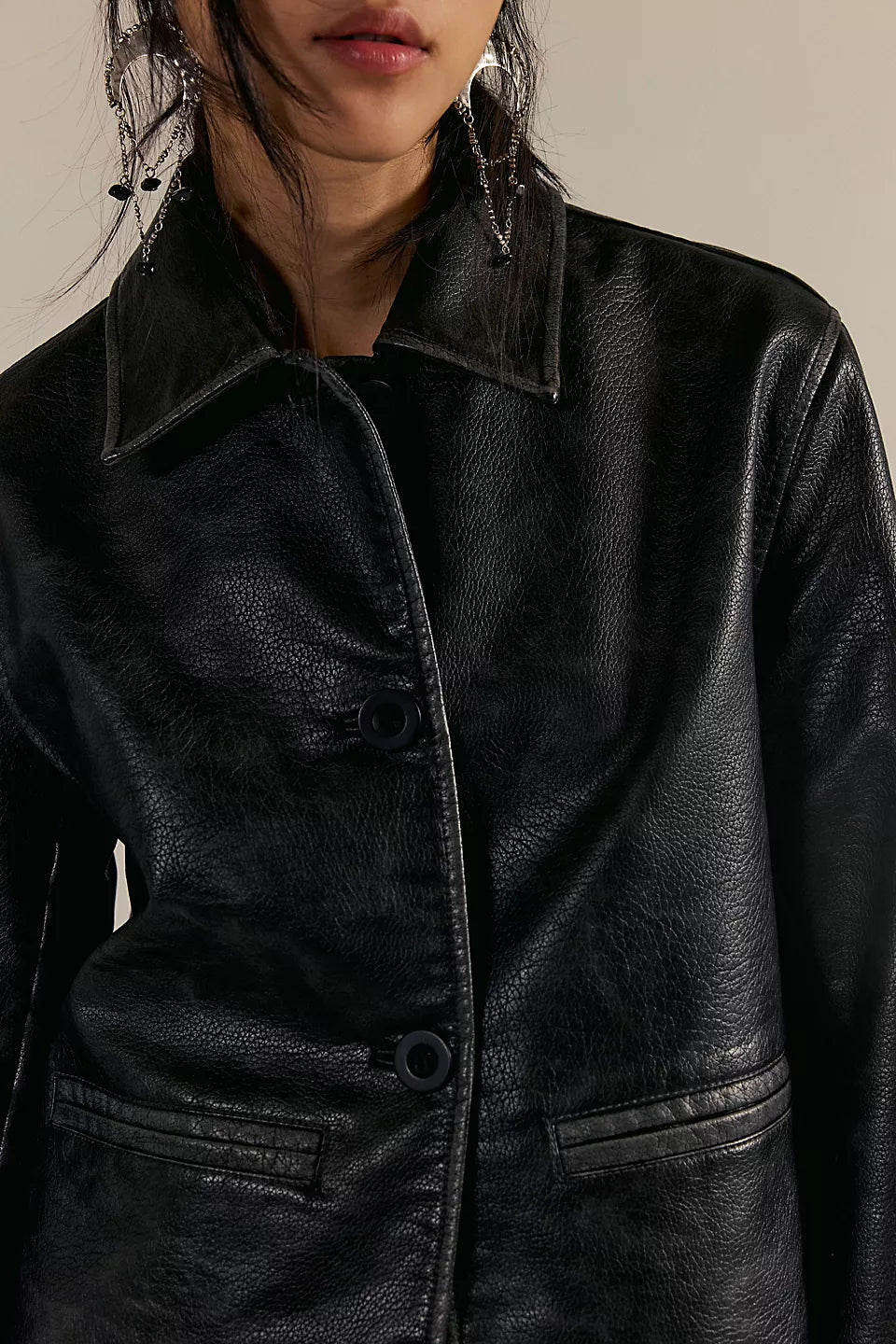 Free People We The Free Hera Vegan Leather Jacket - Black - Sun Diego Boardshop