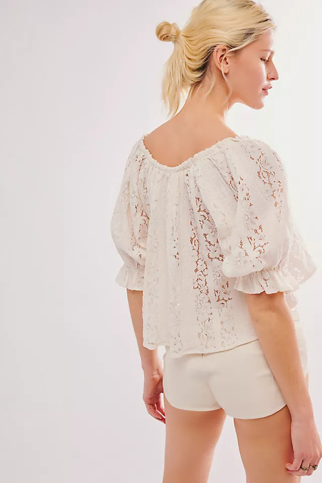Free People Stacey Lace Top - Ivory - Sun Diego Boardshop