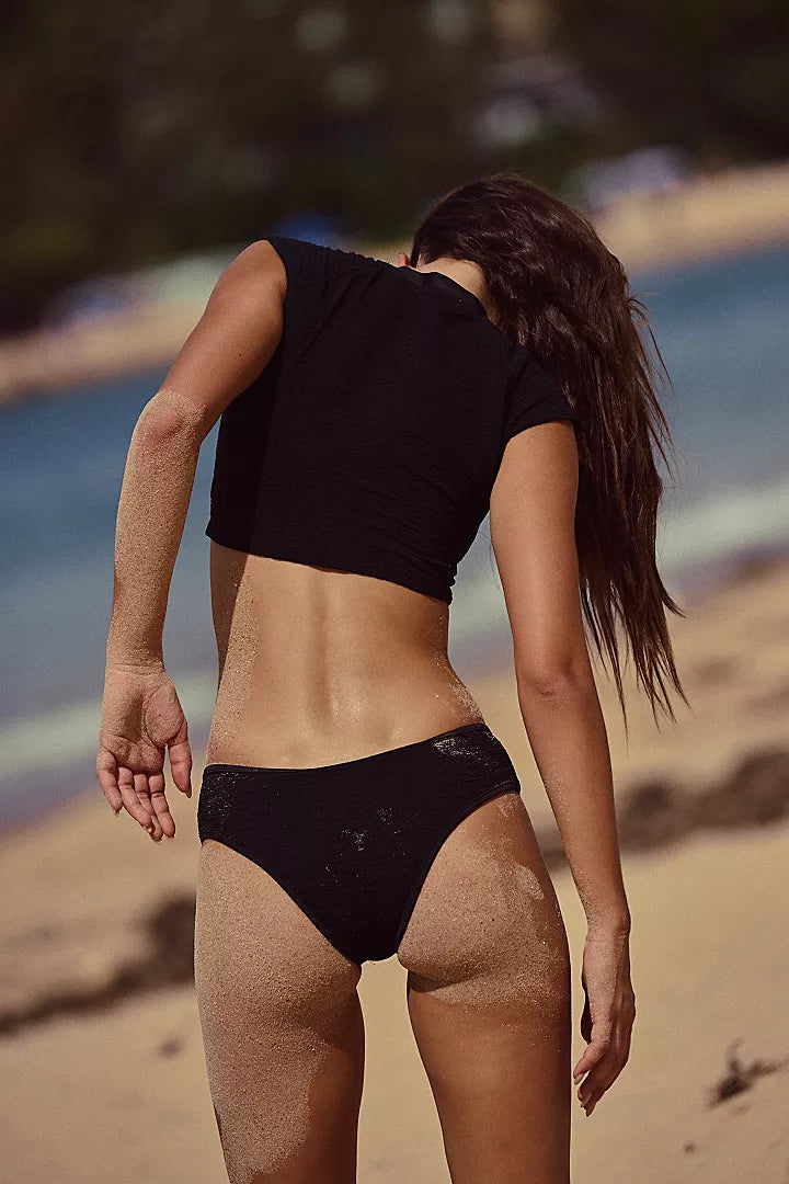 Free People The Bayside Frankie Hipster Bikini Bottoms - Black - Sun Diego Boardshop