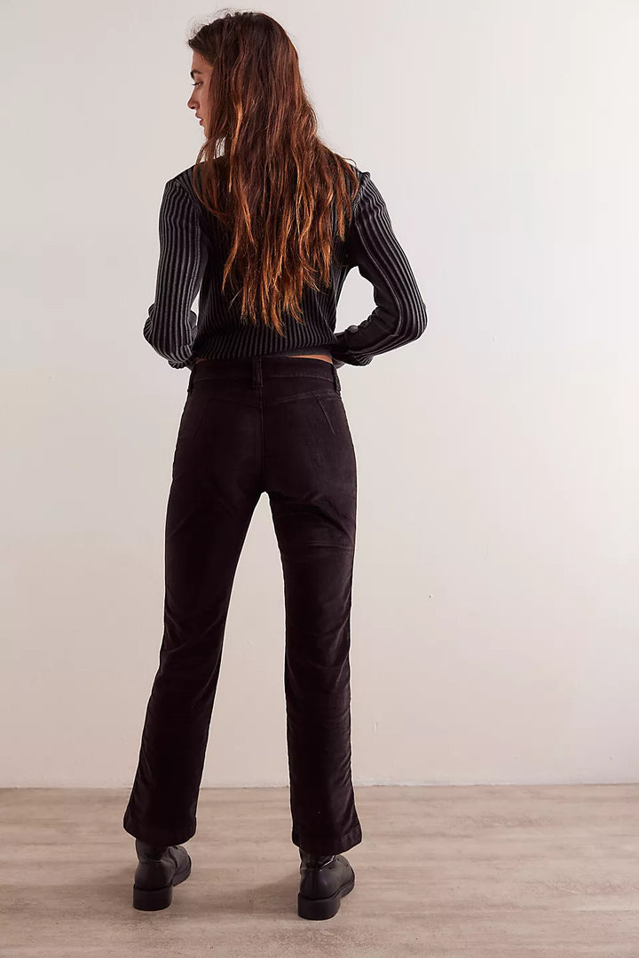 Free People High Time Velvet Kick Flare Pants - BLACK - Sun Diego Boardshop