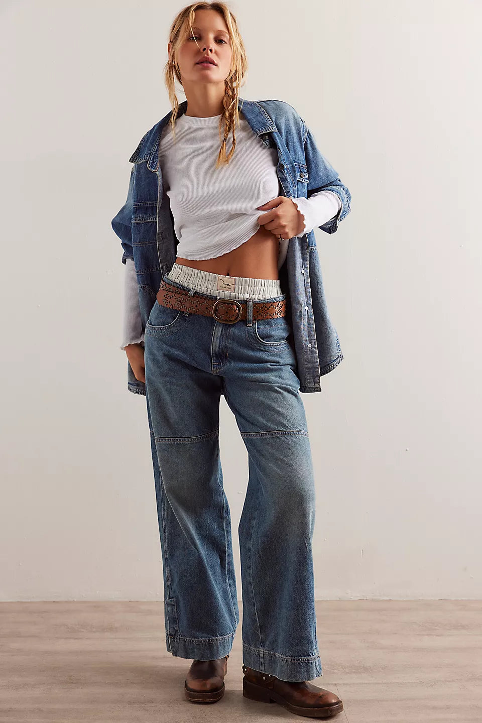 Free People We The Free Benji Relaxed Wide-Leg Jeans - SALT OF THE EARTH - Sun Diego Boardshop