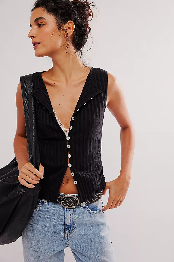 Free People Tilly Vest - Black - Sun Diego Boardshop