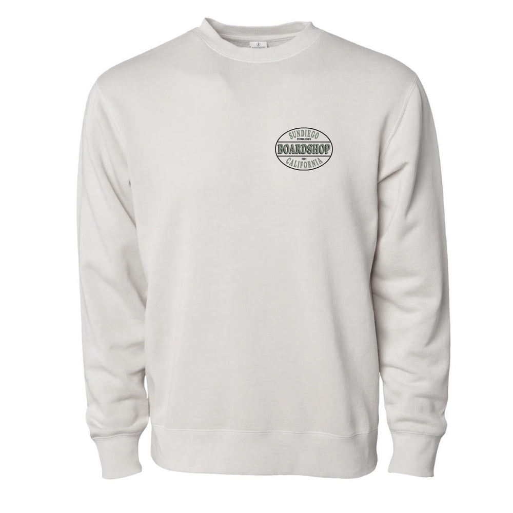 SunDiego SDBSCA Crewneck - BONE/OLIVE - Sun Diego Boardshop