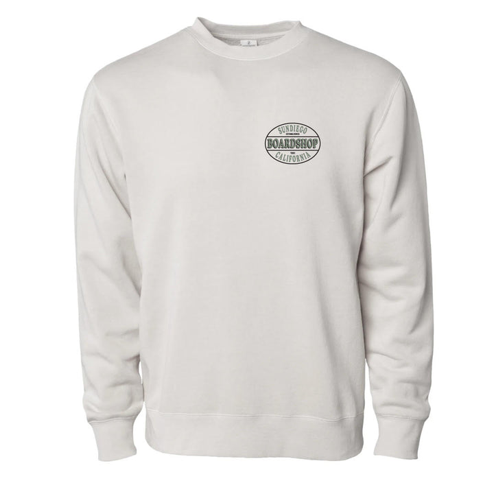 Sun Diego SDBSCA Crewneck - BONE/OLIVE - Sun Diego Boardshop