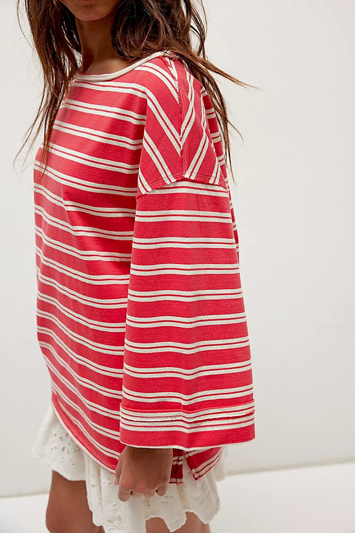 Free People We The Free C'Est La Vie Tee - Red Combo - Sun Diego Boardshop