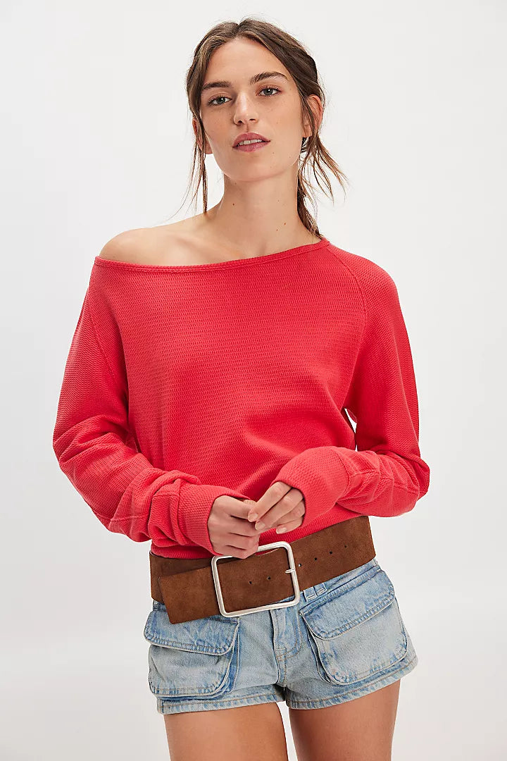 Free People We The Free Jess Long Sleeve - Salsa
