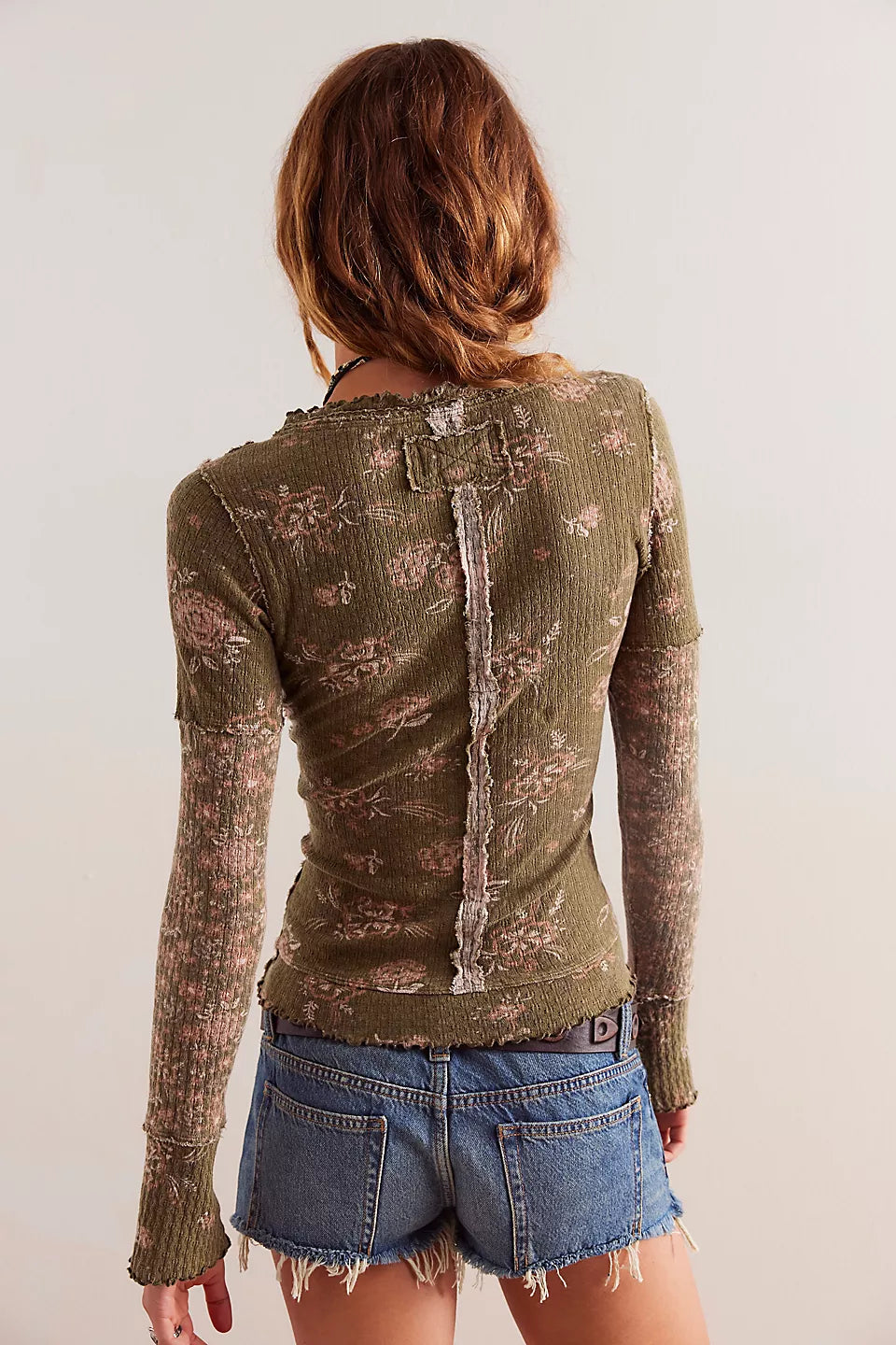 Free People We The Free Clover Printed Thermal - ARMY COMBO - Sun Diego Boardshop