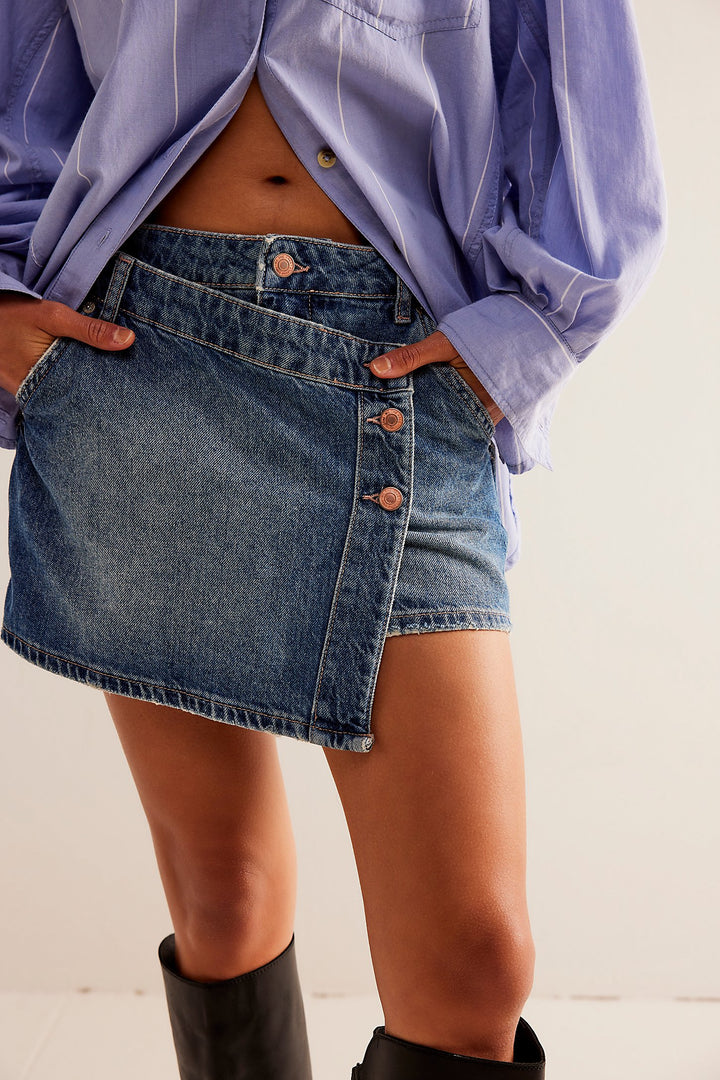 Free People We The Free Wynne Denim Skirt - Cornflower - Sun Diego Boardshop