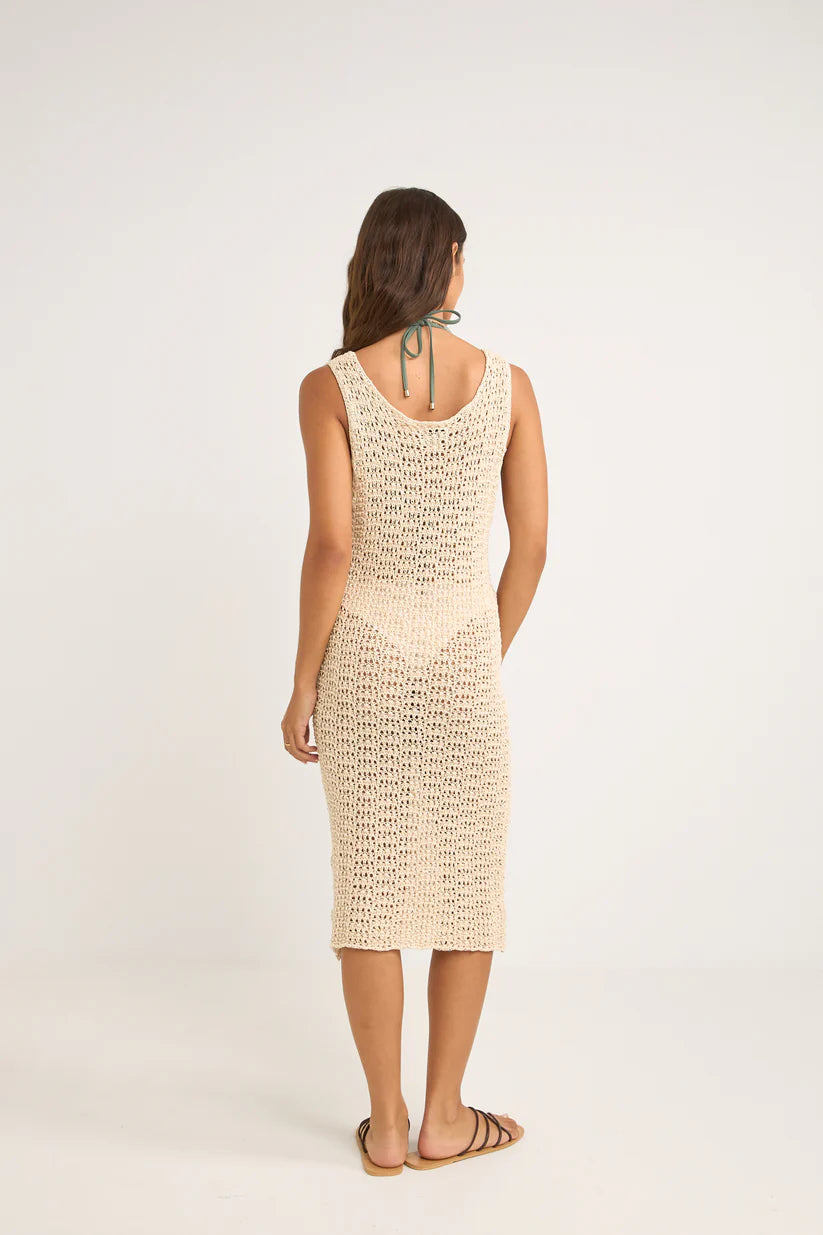 Rhythm Maddie Knit Scoop Neck Midi Dress - CREAM - Sun Diego Boardshop