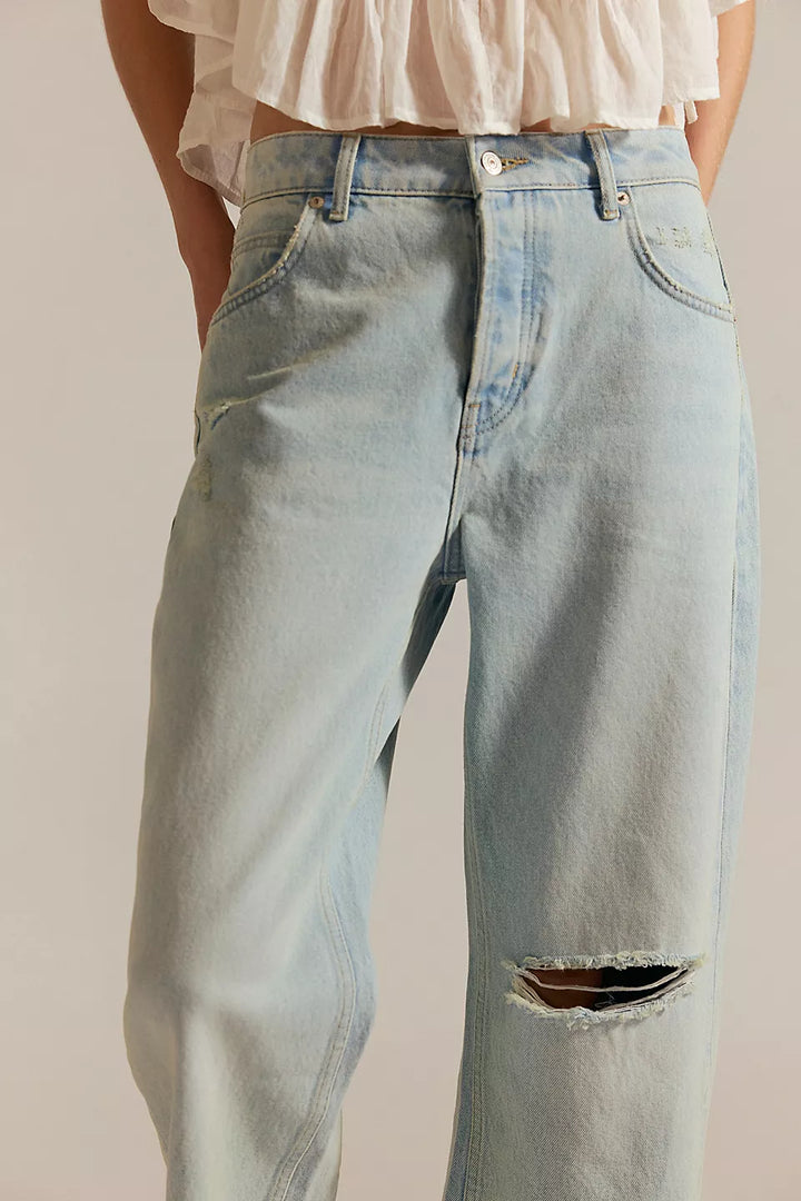 Free People We The Free Deep Trance Dropped Boyfriend Jeans - Bleached Out - Sun Diego Boardshop