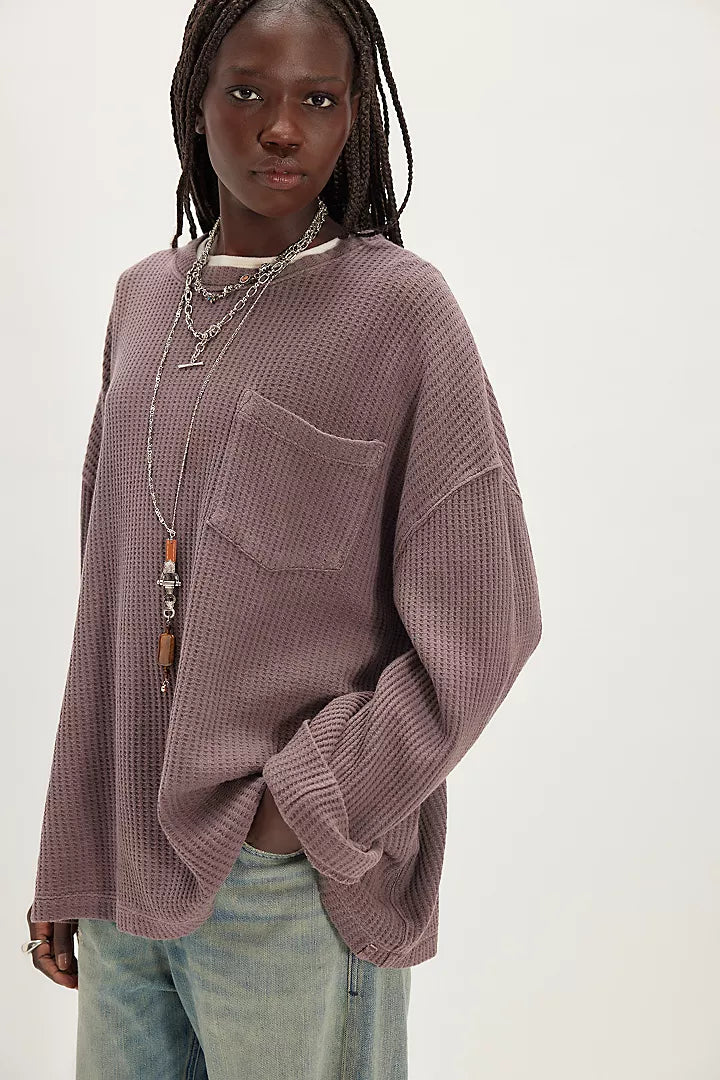 Free People We The Free Dawson Pocket Thermal - Chocolate Grape