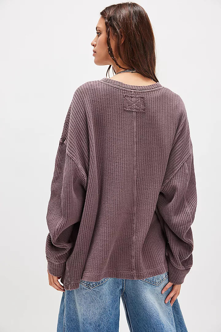 Free People We The Free Dawson Pocket Thermal - Chocolate Grape