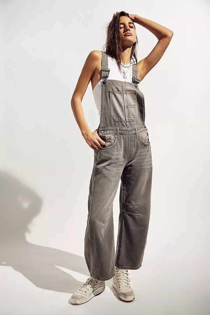 Free People We The Free Good Luck Barrel Overalls - ARCHIVE GREY - Sun Diego Boardshop