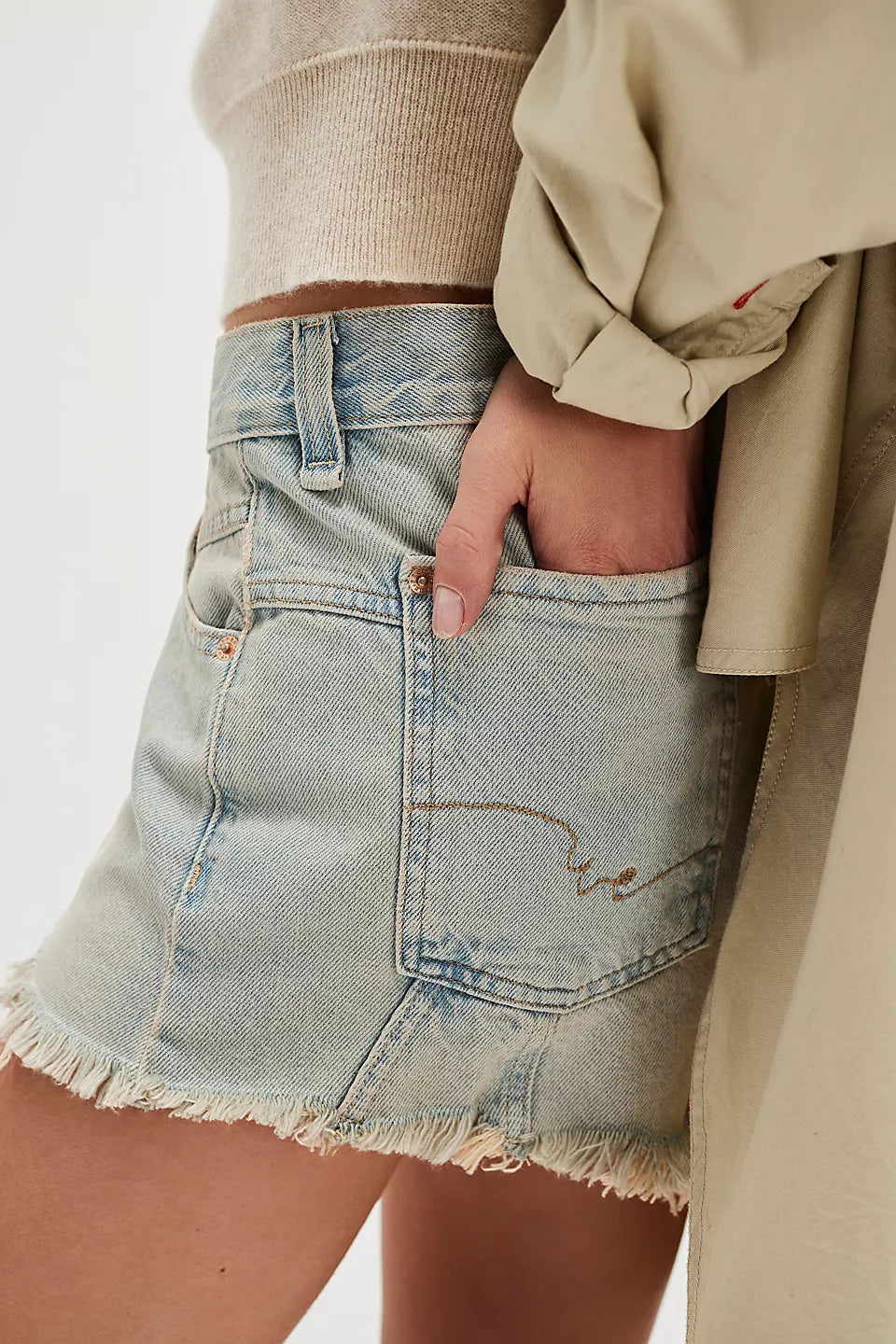 Free People We The Free Now Or Never Denim Shorts - Well Worn - Sun Diego Boardshop