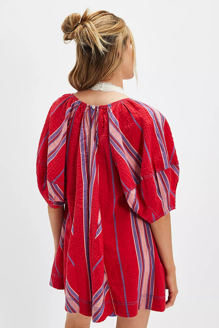 Free People Bop Around Romper - Seaside Stripe Red - Sun Diego Boardshop