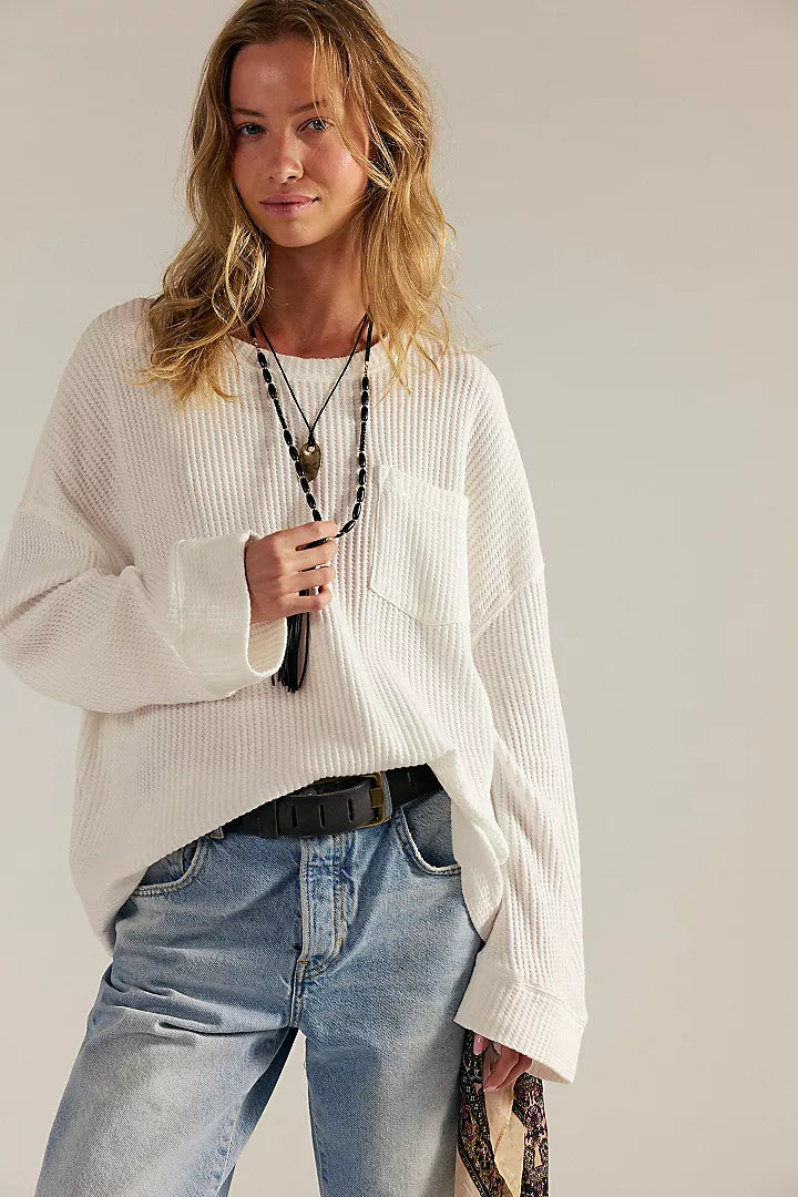 Free People We The Free Dawson Pocket Thermal - Clean Ivory