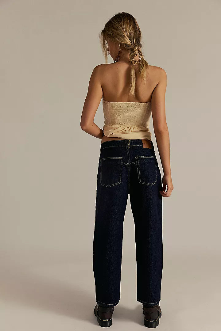 Free People Deep Trance Dropped Boyfriend Jeans - Rinse