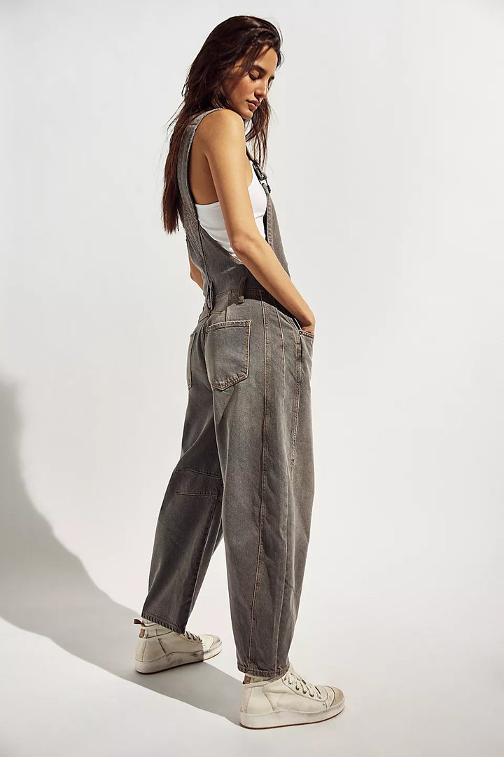 Free People We The Free Good Luck Barrel Overalls - ARCHIVE GREY - Sun Diego Boardshop