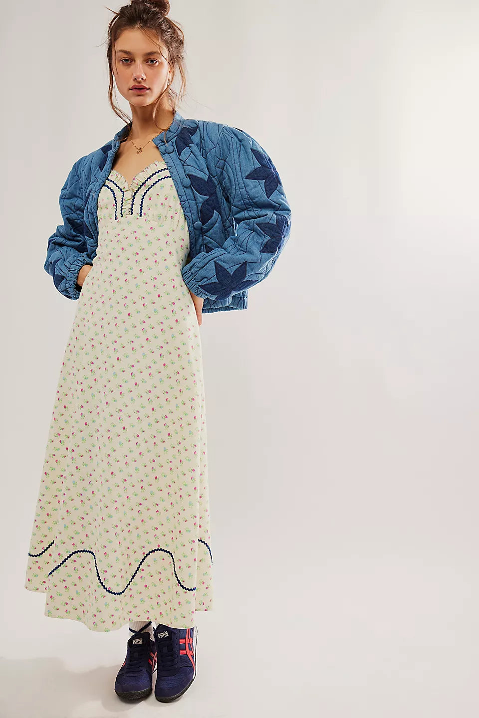 Free People Sweet Hearts Midi Dress - Ivory Combo Free People Sweet Hearts Midi Dress - Ivory Combo