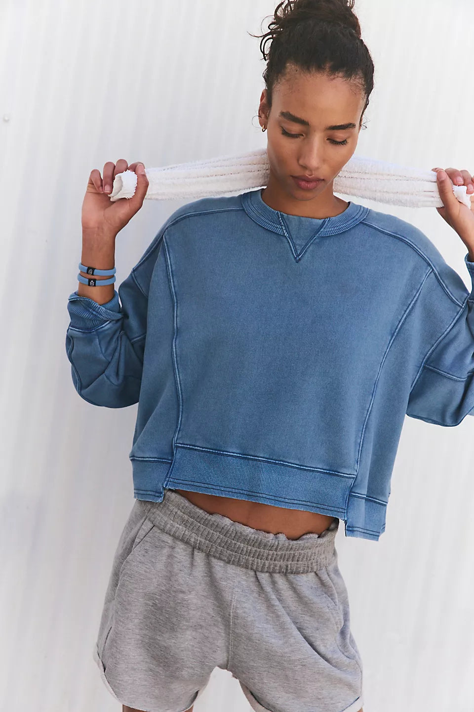 Free People Intercept Pullover - BLUE GREY - Sun Diego Boardshop